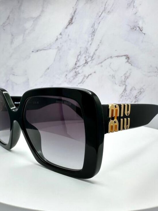 New MIU MIU Sunglasses Black Square Gold Full Rim 56mm MIU MIU main image 11